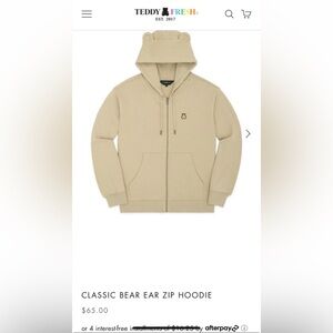 Teddy Fresh Beige Hoodie with bear ears